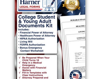 College Student & Young Adult Legal Documents Kit – Digital Download