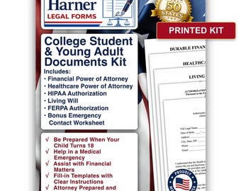 College Student & Young Adult Legal Documents Kit – Printed Kit