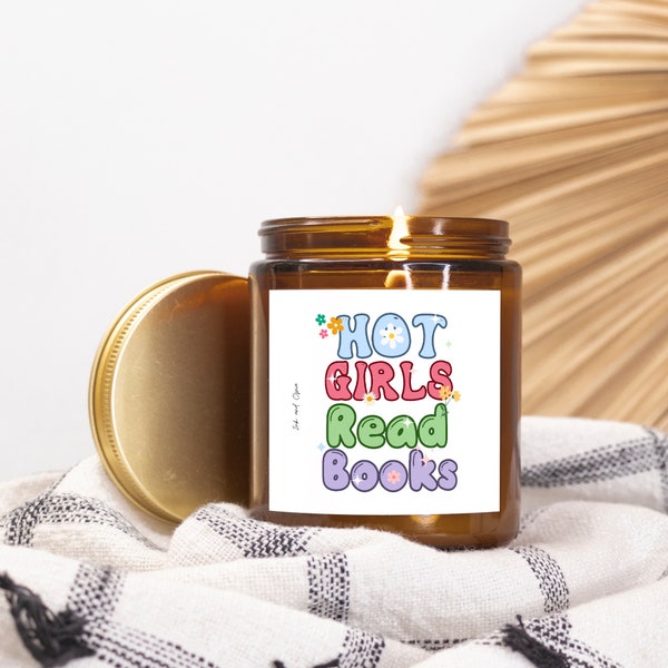 Hot Girls Read Books Candle, Bookish Decor, Girls Who Read, Bookworm Candle, Reader Gift Ideas, Cute Book Candle, Bookish Gift Ideas