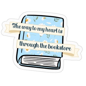 Der Weg zu meinem Herzen is durch die Buchhandlung Aufkleber, Kindle Aufkleber, Buchliebhaber Aufkleber, Bücherwurm für Kindle, Aufkleber für Reader