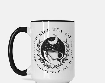 Caneca Suriel Tea Co, caneca Acotar, presente de fã Acotar, caneca Velaris, caneca Bookish, produtos ACOTAR