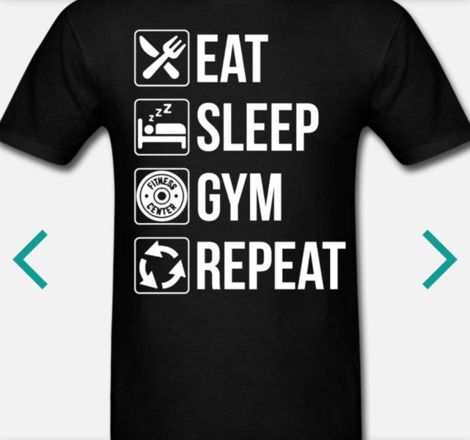 Eat Sleep Gym Repeat T Shirt Etsy