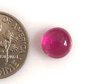 8MM Natural Rubellite Round Cabochon ,8mm Natural Pink Tourmaline Round Smooth Cabochon for Jewelry Making ,Unheated,Untreated