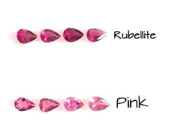 Natural Rubellite-Pink Tourmaline Pear Faceted,4x3mm, 5x3mm, 5x4mm, 6x4mm, 7x5mm and 8x6mm Loose Gemstone For Jewelry Making Price Per Piece