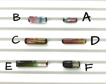 Natural Watermelon Bio Tourmaline Baguette, Fine Quality Tourmaline, Faceted Stone, Pink, Green, Blue, Yellow Tourmaline For Jewelry Making