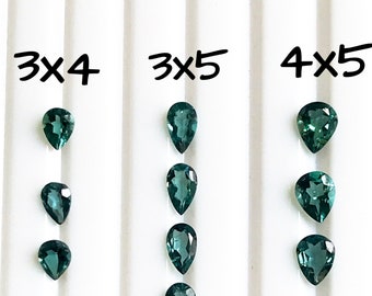 Natural Blue Tourmaline Pear Cut, Indicolite TourmalinePear , Teal Tourmaline Faceted Pear Gemstone For Jewelry Making , Price per Piece