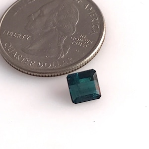 6x6MM Natural Indicolite Tourmaline ,Blue Tourmaline Faceted Square Octagon Cut Stone 1.01 carat, Loose Gemstone for Jewellery Making.