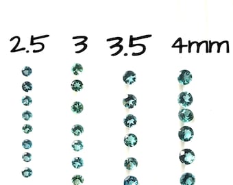 Natura Blue Tourmaline , Indicolite Tourmaline Faceted Round Gemstone For Jewelry Making , Price per Piece