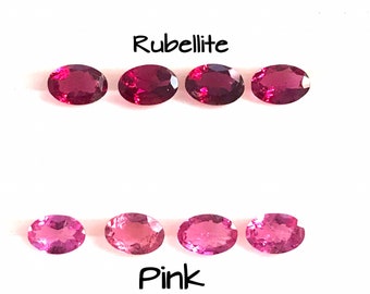 Natural Rubellite-Pink Tourmaline Oval Faceted,4x3mm, 5x3mm, 5x4mm, 6x4mm, 7x5mm and 8x6mm Loose Gemstone For Jewelry Making Price Per Piece