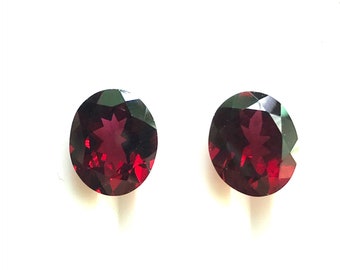10x12mm Natural Rhodolite Garnet Faceted Oval  Pair AAA+VSS Loose Gemstone For Jewelry Making ,Unheated Untreated