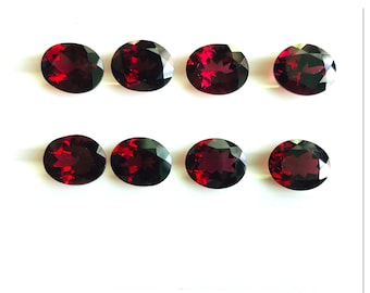 9 x 11 mm naturlig rhodolit oval slipning, almandin granat 9x11 oval slipning, AAA+ lös ädelsten för smyckestillverkning, pris per styck