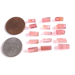 7-9mm Raw Pink Tourmaline Long Pencil Crystal ,Tourmaline Tube, Tourmaline Pencil, Tourmaline Rough, Raw Stick For Jewelry,Wire Wraping