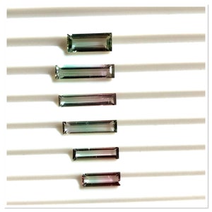 Natural Watermelon Bio Tourmaline Baguette, Fine Quality Tourmaline, Faceted Stone, Pink, Green, Tourmaline For Jewelry Making