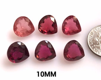 10MM Natural Pink Tourmaline Faceted Heartshape ,Pink Tourmaline heart Cut ,Loose Gemstone For Jewelry Making ,Price per Piece.