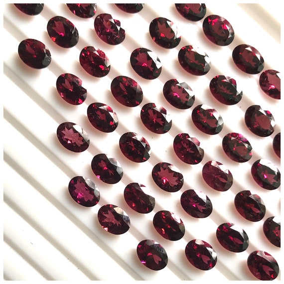 6x8mm Natural Rhodolite Garnet Oval Cut ,Natural Almandine Garnet Faceted Oval Loose Gemstone For Jewelry Making,Price Per Piece