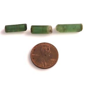 Raw Green Tourmaline Long Pencil Crystal ,Green Tourmaline Tube, Tourmaline Pencil Terminated Crystal , Green Tourmaline Rough