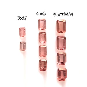 5x3mm / 6x4mm / 7x5mm Natural Peach Tourmaline Octagon Cut ,Peachy Pink Tourmaline Faceted Octagon ,Loose Gemstone For Jewelry Making
