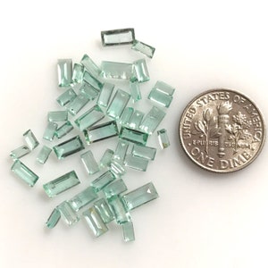 2x4-3.5x7MM Natural Russian Emerald Faceted Baguette Gemstone For Jewelry Making ,Natural Green Beryl Baguette Cut, Calibrated
