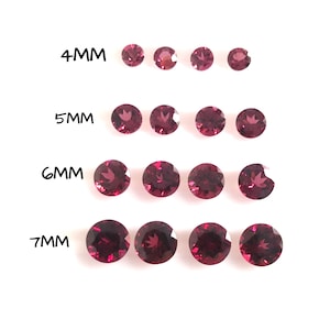 4mm/5mm/6mm/7mm Natural Rhodolite Garnet Faceted Round ,Pinkish Red Garnet Round Cut Gemstone For Jewelry Making ,Rose colour ,PriceperPiece