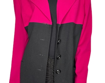 Vintage Stylish Pink and Black Women's Jacket