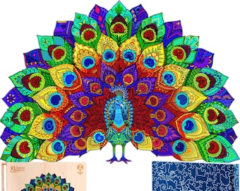 Jigsaw Puzzles for Adults XL 330 Piece (46 x 31cm) – Peacock Wooden Puzzles for Adults by The Puzzled Tree