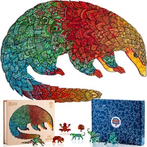 Jigsaw Puzzle for Adults XL 330 Piece (18.1”x12”) – Pangolin Wooden Jigsaw Puzzles for Adults by The Puzzled Tree…