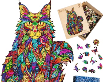 Cat Wooden Jigsaw Puzzles for Adults XL 330 Piece (46x32cm) – Cat Wood Jigsaw Puzzle for Adults by The Puzzled Tree