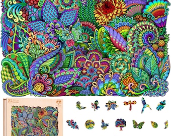 Jigsaw Puzzles for Adults XL 320 Piece (40x27cm) – Flower Garden Wooden Jigsaw Puzzle