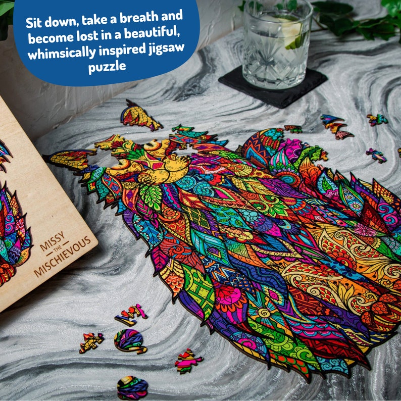 Wooden Jigsaw Puzzles for Adults XL 330 Piece 46x32cm Cat Wood Jigsaw