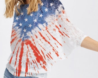 American flag  dolman knit top