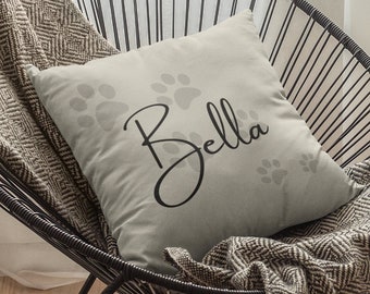 Custom Cat Name Pillow Cover, Personalized Cat Pillow Case, Pet Cushion Cover, Room Decor, Custom Handmade Gift, Any Size, Color Choice