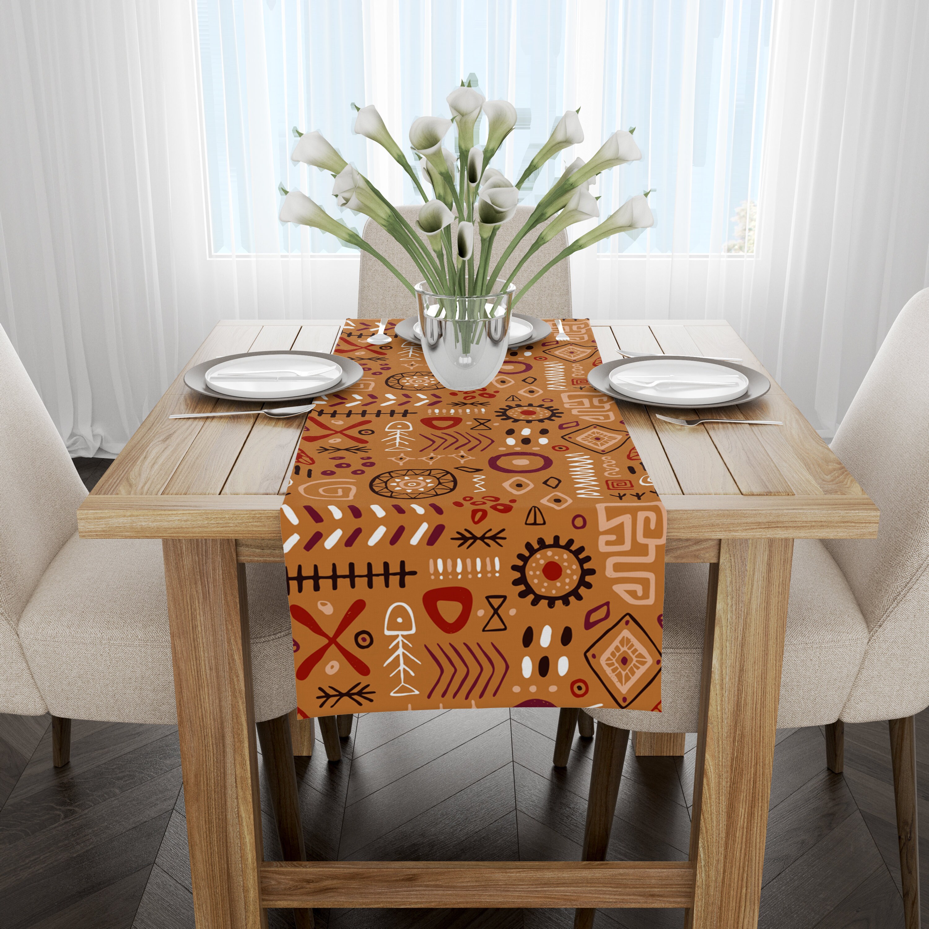 Aztec Design Runner Tribal Kitchen Table Runner Southwestern - Etsy
