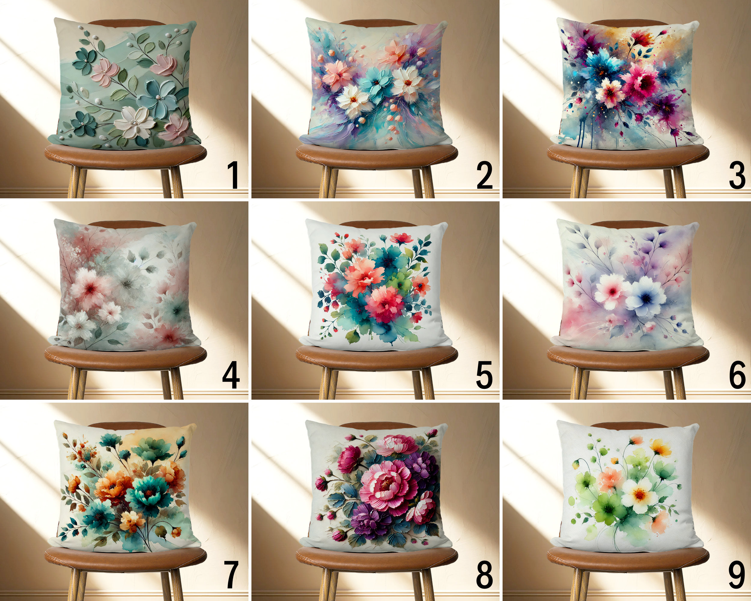 Federa Cuscino 45x45 Cm Con Stampa Floreale Papavero &ndash; Tela Di Lino, Stile Vintage, Zip