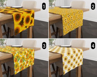 Camino de mesa con diseño de girasol, camino de mesa con flores amarillas para verano y otoño, camino de mesa rústico bohemio botánico para Acción de Gracias, decoración acogedora de granja