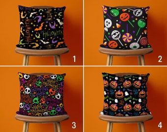 Halloween Kissenbezug, Geschnitzter Kürbis Kissenbezug, Süßes oder Saures Kissenbezug, Halloween Geschenk, Kissenbezug Nur, Schwarz & Orange Dekor