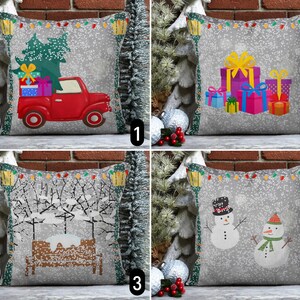 Gray Snowy Winter Throw Pillow Cover, Cozy Home Cushion Cover, Christmas Pillow Case, Holiday Decoration, New Year Gift,Any Size, Only Cover