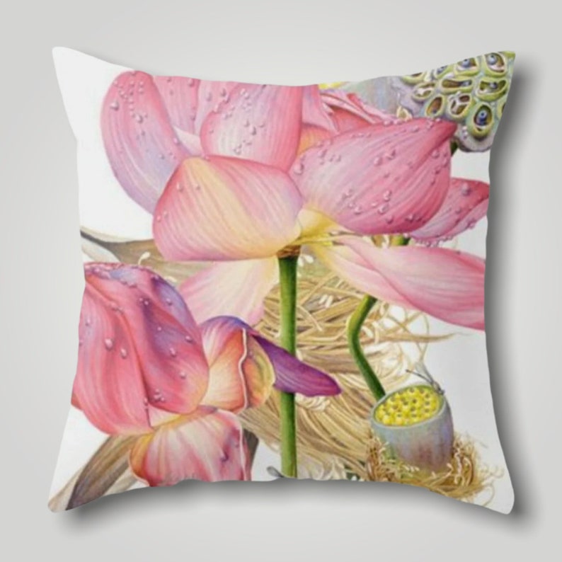 Pink Flowers Pillow Cover Floral Spring Pillow Case Pastel Etsy