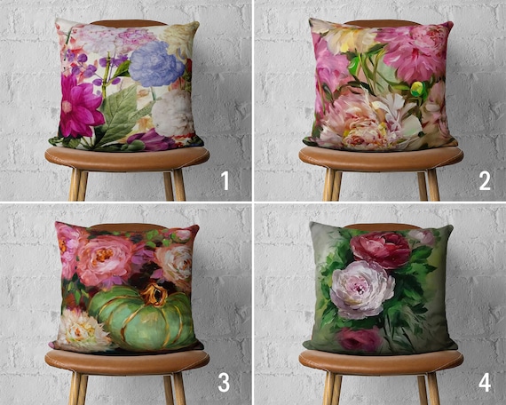 Pink floral pillow clearance cases