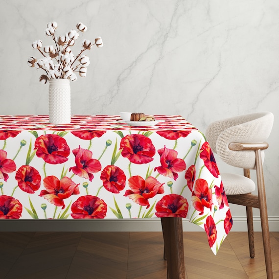 Runner Da Tavolo Con Foglie Di Papavero - 40x240 Cm, Decorazione Stagionale Per Feste - Foto 3