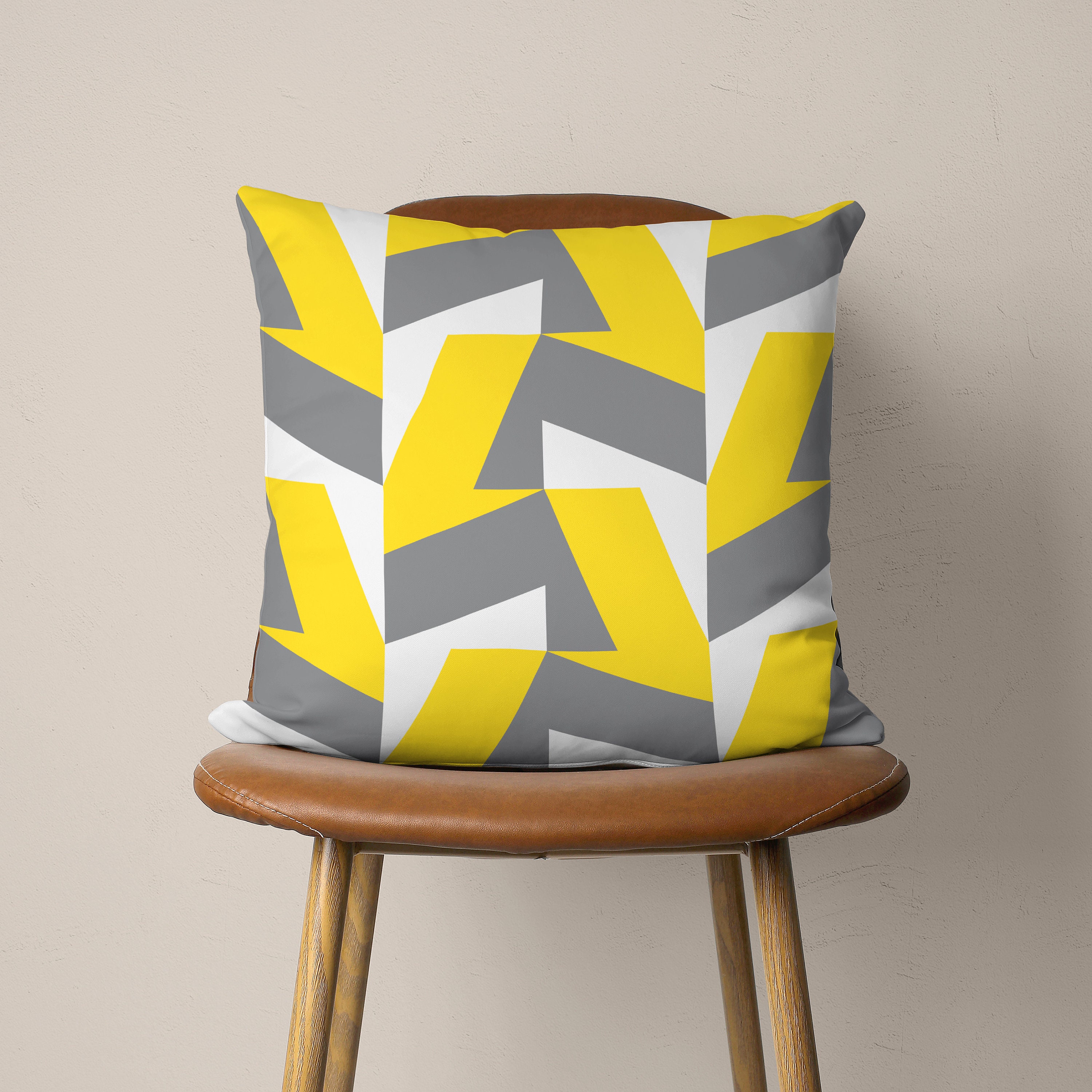 Abstract Yellow & Gray Pillow Case Geometric Pillow Case Etsy Australia