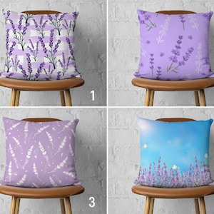 Lilac Lavender Flower Pillow Case, Floral Violet Color Pillow Cover, Purple Cushion Cover, Bedroom Decor, Euro Sham Cover, Only cover