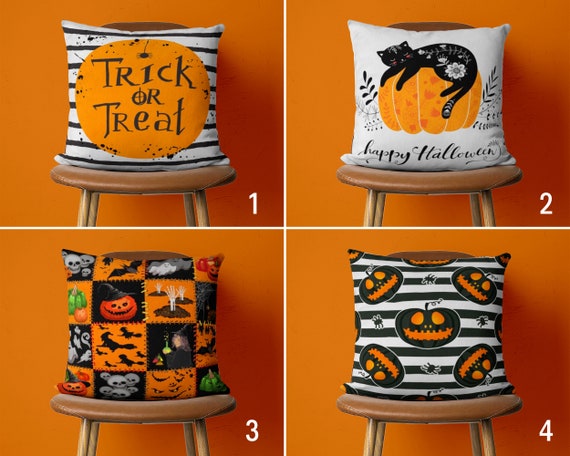 Trick Halloween Ou Treat Mat Cover: Fantôme, Citrouille, Couvercle Doreiller De Canapé De Conception De Chauve Souris Pour Décor Efayant Du 14,73 € | DHgate