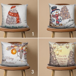 Federa per cuscino per albero di Natale, fodera per cuscino invernale, fodera per cuscino pupazzo di neve, decorazione rustica, cuscino personalizzato, regalo di felice anno nuovo