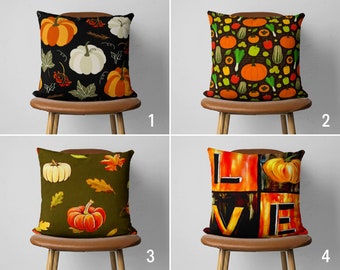Capa de almofada de abóbora, fronha de ação de graças, capa de almofada de fazenda de outono, presente de ação de graças, decoração de sala de estar, decoração exclusiva Boho