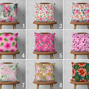 Fundas de almohada florales, funda de cojín de flores rosas, funda de almohada de tiro de rosas, almohada personalizada, almohada de cualquier tamaño, 16x16, 18x18, 20x20