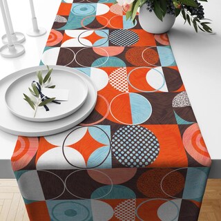 Runner Da Tavolo Geometrico Mondrian 35x183 Cm – Rosso Giallo Blu, Impermeabile E Lavabile, Arredamento Moderno