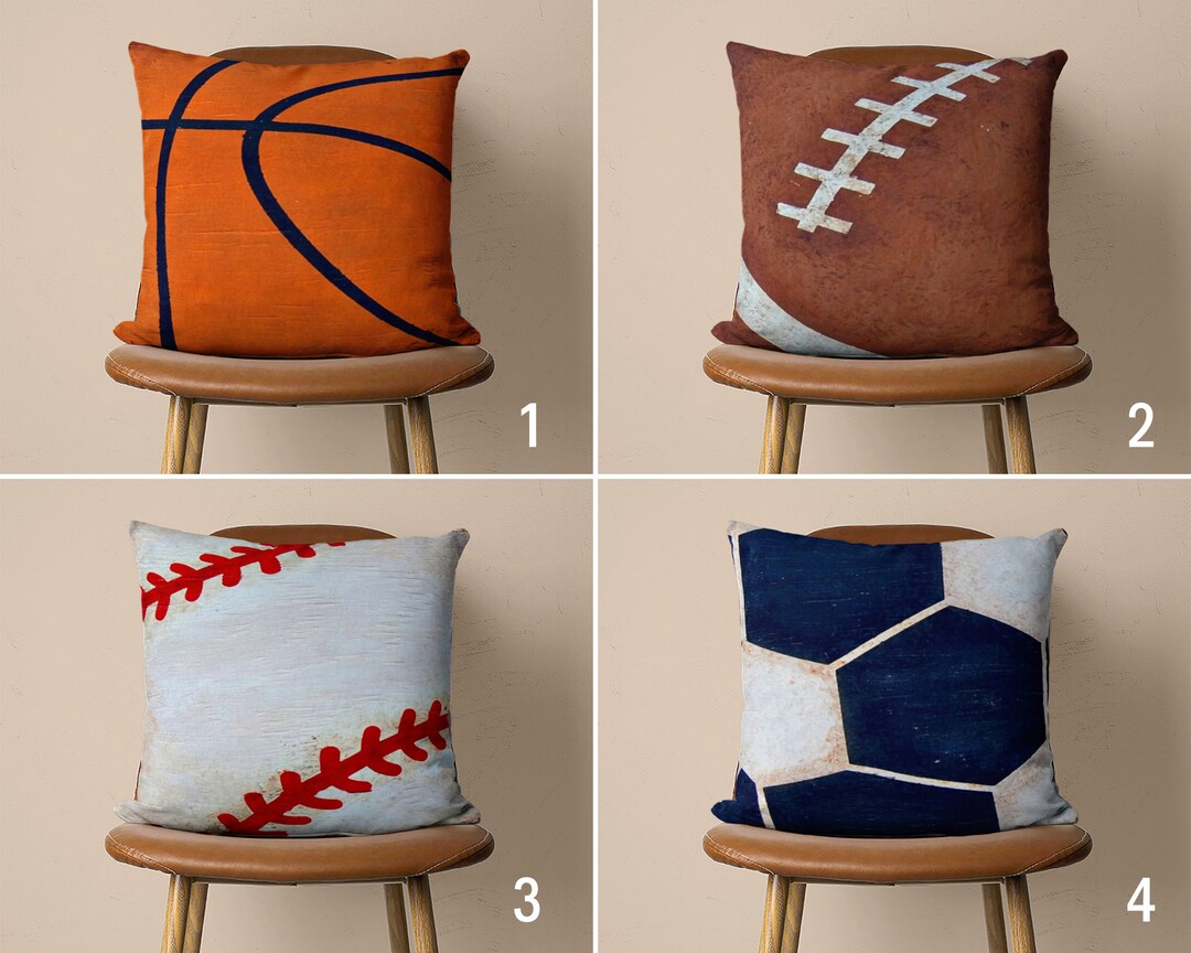 Basketball Pillow Cover, Soccer Ball Pillow Case, Football Cushion