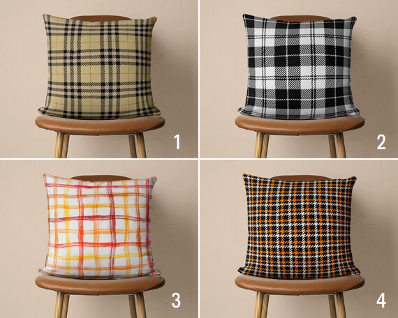 Checkered cushion covers cheap