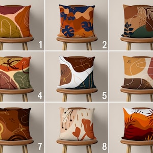 Boho Abstrakter Kissenbezug, Minimalistischer Kissenbezug, Brauner Boho Kissenbezug, Jede Größe Kissen, Wohnzimmer Dekor