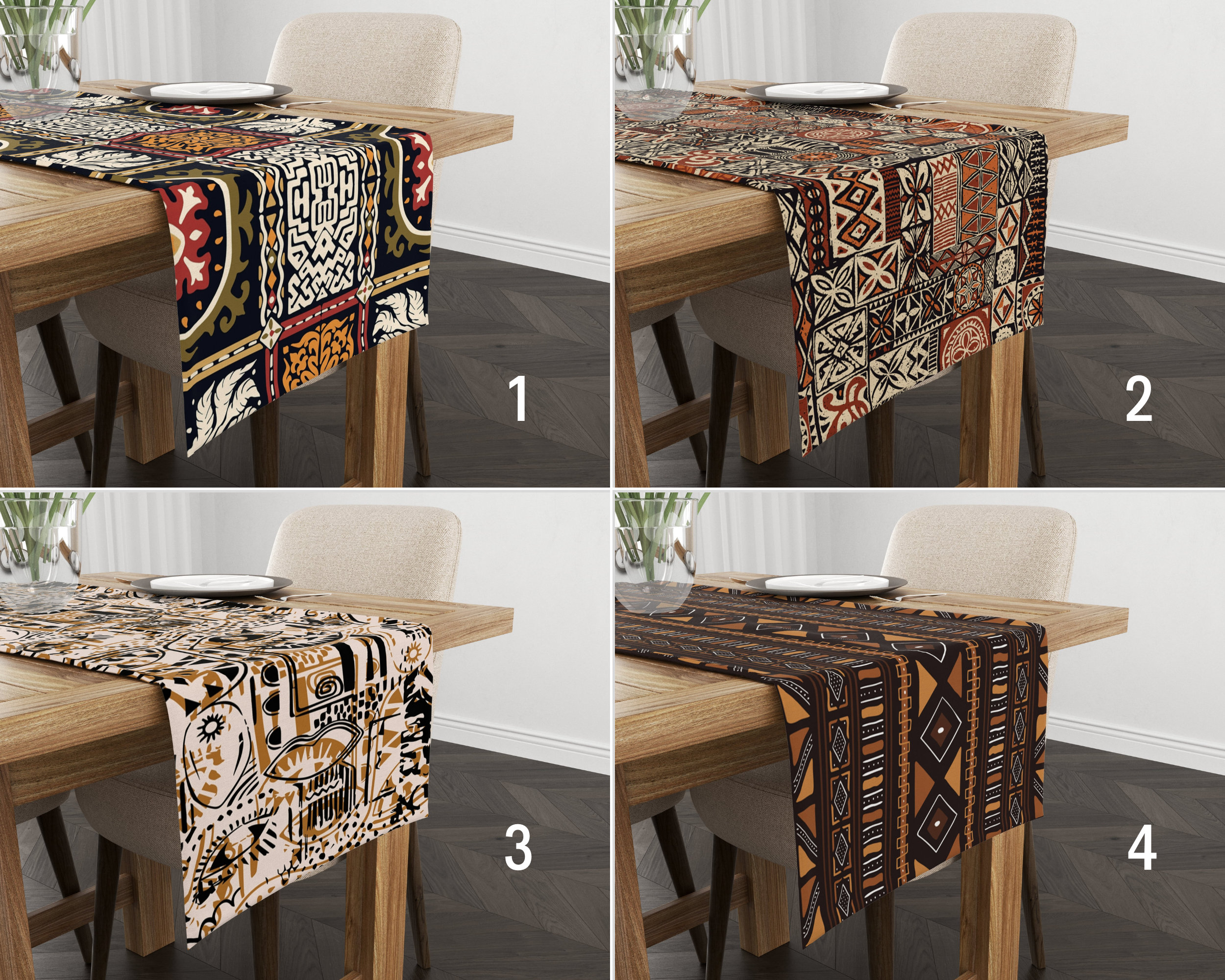 Aztec & Ethnic Earth Tones Table Runner Black and Brown Etsy